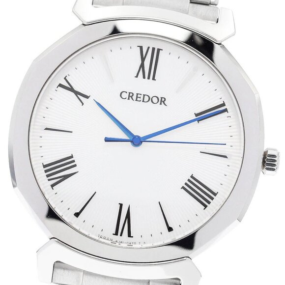 SEIKO CREDOR Linearx GCAR979/8J81-0AS0 Silver Dial Quartz Men's Watch - Picture 1 of 6